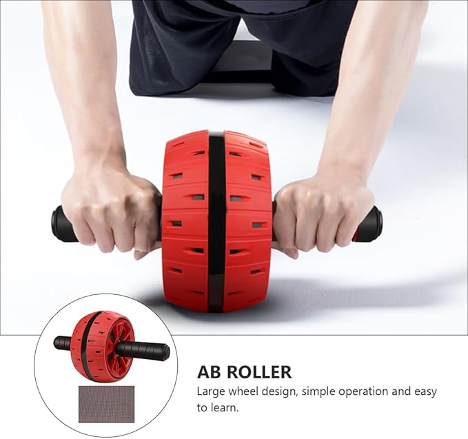 VICASKY Ab Roller Wheel with Knee Pad, Quiet Abdominal Exercise Equipment for Core Workout, Crimson Ab Wheel Roller for Home Strength Training