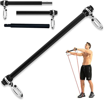 Resistance Band Bar, Portable Pilates Bar with Resistance Bands Home Gym Workouts Stick Squat Yoga Pilates Flexbands Kit for Full Body Shaping