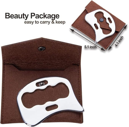 Stainless Steel Gua Sha Scraping Massage Tool-Muscle Scraper - Soft Tissue Mobilization,Physical Therapy for Back, Legs, Arms (Large)