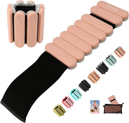 Ankle Weights for Women Men, Silicone Wrist Weights Set of 2 - Wearable Leg Weights/Arm Weights Ideal for for Home Gym Workout, Running, Yoga, Pilates, Barre, Exercise, Strength Training