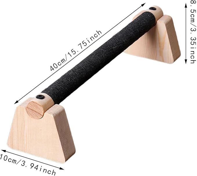 2Pcs Wood Push Up Bars for Adults, Non-Slip Base Parallettes for Strength Training, Planks, Calisthenics, Home Workout Equipment- 40CM