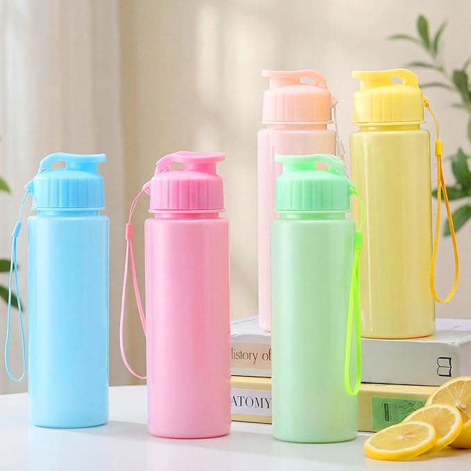 Mifoci 20 Pieces Water Bottle Bulk 17 oz Plastic Water Bottles Bulk Gym Sports Adults Reusable Large Bottles with Leak Proof Flip Top for Party Outdoor (Macaron Colors)