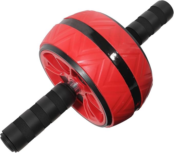 Ab Wheel Roller Exercise Wheel with Knee Pad for Home and Gym Fitness Quiet Red Exercise Roller for Core Strength and Stability Training