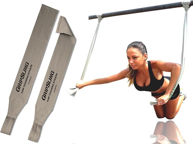 GripSling Raw Training Straps for Bodyweight Strength Training and Calisthenics Exercise, Fitness, and More - Perfect for Home, Gym, Traveling, and Outdoor Workouts - 2 Piece Standard Straps