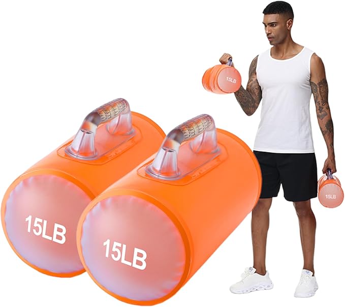 Water Dumbbells,Water Filled Training Dumbbells, Travel Weights Set, Adjustable Weights to 40Lbs,30Lbs,20Lbs,10Lbs,4Lbs Dumbbell Pair,Each 20/15/10/5/2 Lbs, Portable Gym for Strength Training, Fitness and Shaping