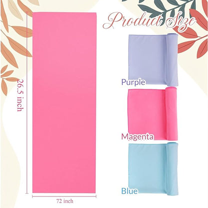 Breling 3 Pack 26"x73" Hot Yoga Mat Towel Pack Non-Slip Yoga Mat Gym Sweat Absorbent Microfiber Towel for Pilates Workout Women Men