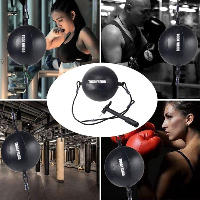 TOCO FREIDO Double End Punching Ball, Speed Bag with Difficulty Levels Boxing Reflex Ball with Headband, Perfect for Reaction, Agility, and Hand Eye Coordination Training