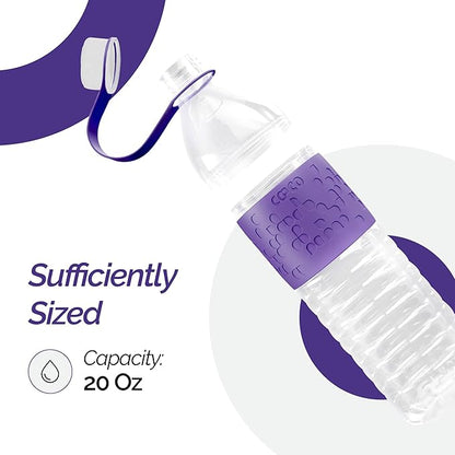 Copco Hydra 20 oz Water Bottle, Set of 2 with Carrying Loop – Leak Proof, BPA Free Tritan, Dishwasher Safe, Twist-Open Body, Non-Slip Silicone Grip, Perfect for Gym, Travel & Everyday Use (Purple)