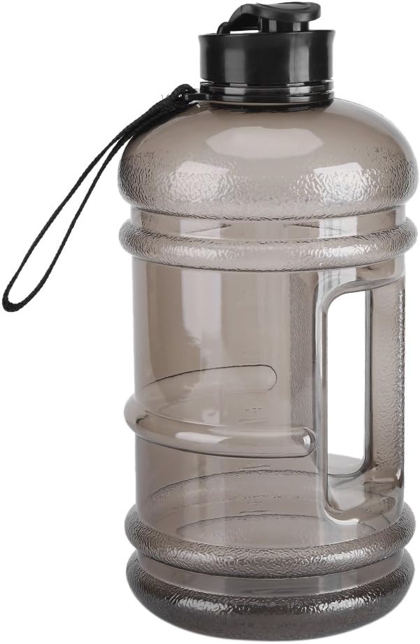 ZJchao 74.4oz Water Bottle, Super Large Capacity Food Grade Plastic Sports Cup with Holder for Women Men Gym Fitness Athletic Outdoor Camping Hiking, Black