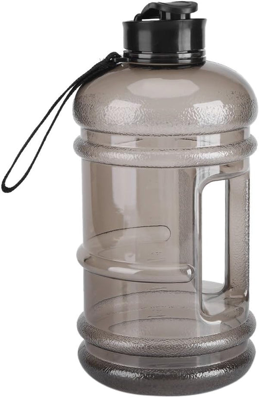 ZJchao 74.4oz Water Bottle, Super Large Capacity Food Grade Plastic Sports Cup with Holder for Women Men Gym Fitness Athletic Outdoor Camping Hiking, Black