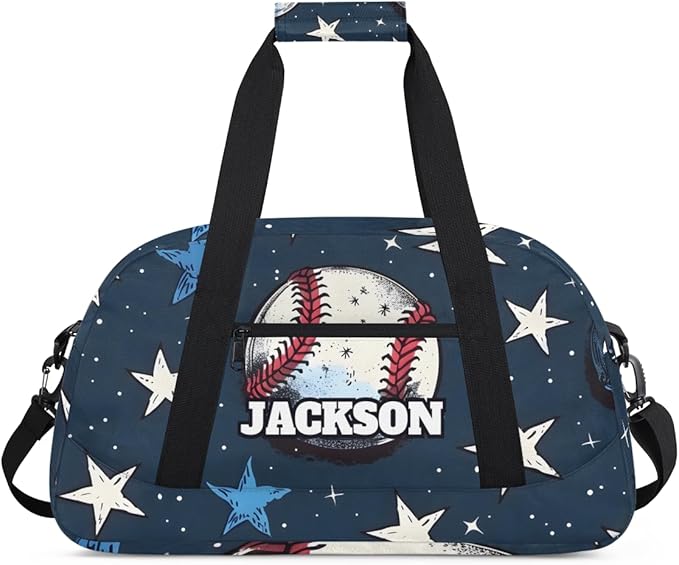 Personalized Baseball Gym Duffel Bags for Kids Boys with Custom Name Sport Training Travel Bags for Overnight Weekender