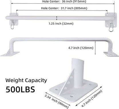 Wall Mounted Doorway Pull Up Bar, Heavy Duty Strength Training Pull-Up Bars for Doorframe, Support Beam or Joist Mount Thick Metal Sturdy Construction Support 500 lbs