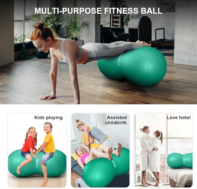 Anti-Burst Peanut Ball,Kids Active Wiggle Seat,for Labor, Therapy, Kids with ADHD – Eco-Friendly Birth Ball for Pregnancy, Physical Therapy & Exercise– with Pump