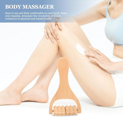 2Pcs Wooden Massage Roller, Hand Muscle Roller Stick, Bead Massage Tool for Legs, Manual Wood Therapy Tools for Arms Feet Shoulder Acupoint Tissue Relief