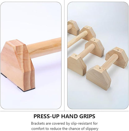 VOSAREA Push-up Stands Pair Pine Wood 30cm Exercise Push-up Bars Home Fitness Equipment Arm Strength Training Tools for Bodybuilding and Calisthenics