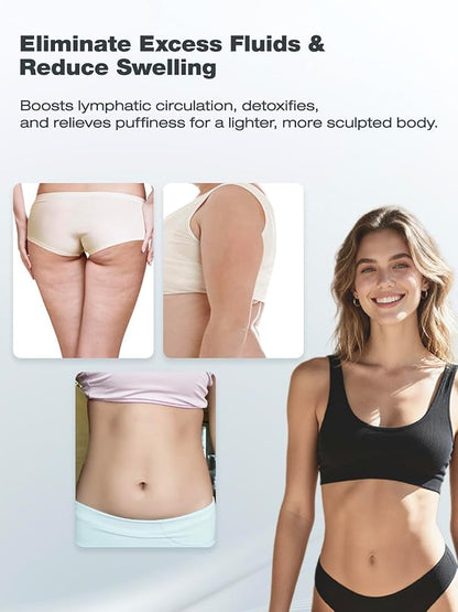 Lymphatic Drainage Massager & Anti Cellulite Massage Tool, Helps Reduce Stretch Marks & Cellulite, for Legs, Arms & Belly, Body Sculpting Machine with Microcurrent, Light, Heat & Vibration