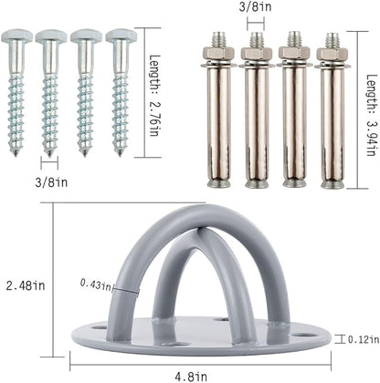 Wall Ceiling Mount Bracket for Gym & Home Suspension Straps Anchor for Olympic Rings Fitness Training Yoga Swing Battle Ropes Resistance Band & Boxing Equipment