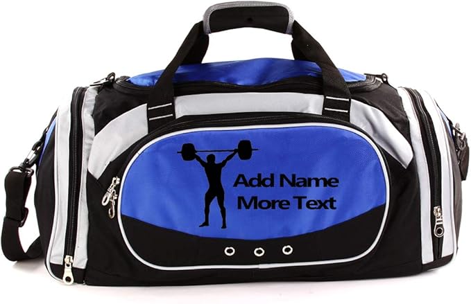 Personalized SportS Duffel Bag With Custom Name & Text - Weight Lifting/Cross Fit