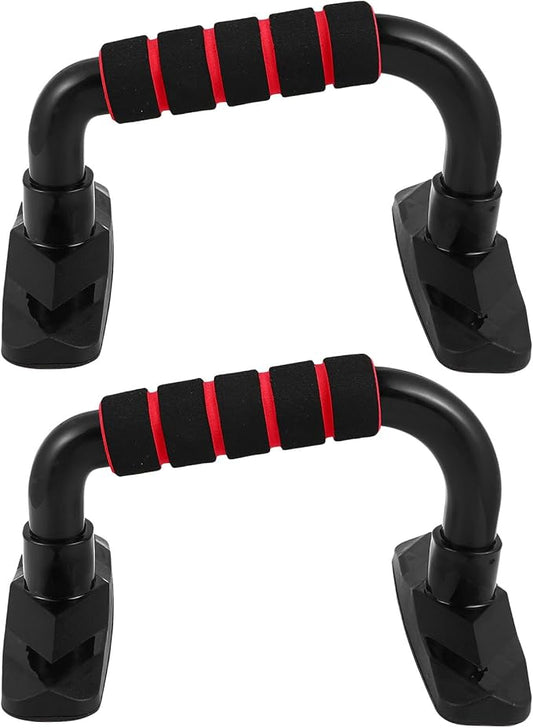Kisangel 2pcs Push-up Bars Home Workout Equipment for Arm Muscle Fitness Stable Non-slip Push-up Holder Stand for Strength Training and Injury Protection Red Exercise Bracket