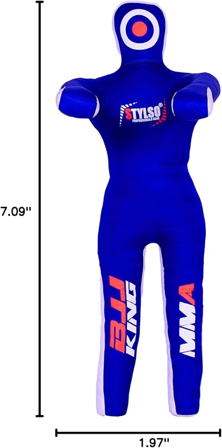 Unfilled Grappling Dummy – Adult Life Size Wrestling & BJJ Training Dummy, MMA Jiu Jitsu Judo Takedown & Throwing Practice, Heavy-Duty Triple-Stitched Canvas Submission Dummy