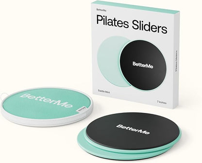 BetterMe Pilates Sliders – Dual-Sided Exercise Sliders for Core Training – Compact Workout Gliders for Home Fitness, Abs & Full Body Workouts