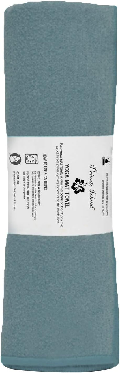 Private Island Hot Yoga Beach Mat Towel Non Slip Recycling Microfiber Quick Dry Compact Sand Water Sports Gym Picnic Blanket Outdoor Camping 24”x68” (Green, Large)
