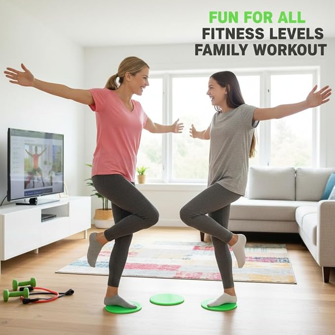 2Pcs Core Sliders for Full - Body Workout | Fast Speed Slide Plate for Balance & Coordination | Round Gliding Discs for Home/Gym/Travel | Lightweight & Portable, Green