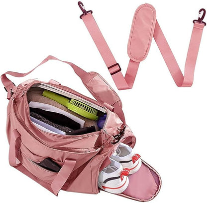 Sports Gym Luggage Travel Bag for Men and Women, Sports Gym Bag, Exercise Duffel Bag, Large Capacity and Light to Carry, Waterproof and Dirt-resistant Foldable Travel Bag ,Gear Pink
