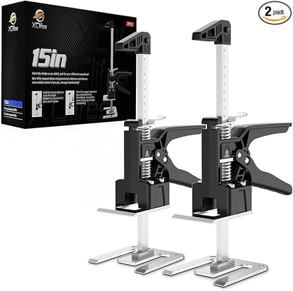 Labor Saving Arm Jack Handle 2 Pack, Construction Jack, Wall Tile Locator, Multi Function Height Adjustment Lifting Device, Door Panel Lifting Cabinet, Raised 9.8 in, Pair Dynamic Load 420 LB