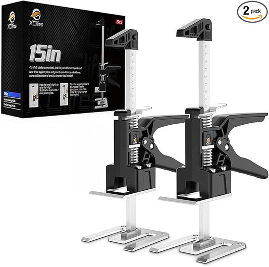 Labor Saving Arm Jack Handle 2 Pack, Construction Jack, Wall Tile Locator, Multi Function Height Adjustment Lifting Device, Door Panel Lifting Cabinet, Raised 9.8 in, Pair Dynamic Load 420 LB