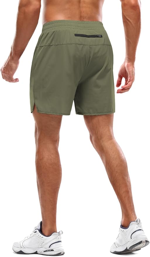 Aolesy Men's 2 in 1 Running Shorts 5" Workout Gym Athletic Shorts for Men Quick Dry Lightweight Training Shorts with Pockets