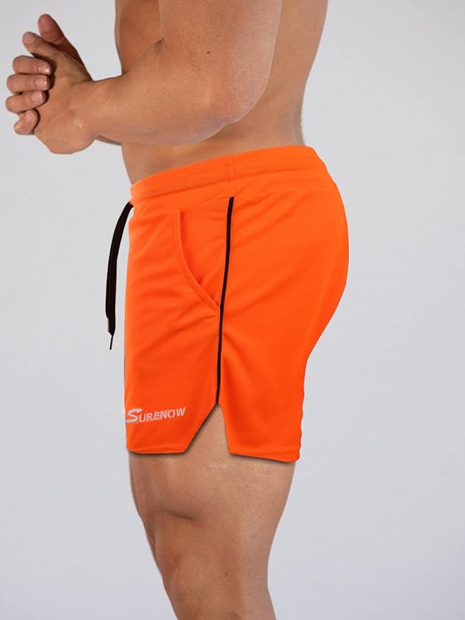 Surenow Mens Running Gym Shorts 3 Inch Breathable Lightweight Athletic Sport Shorts Training Workout Shorts with Pockets