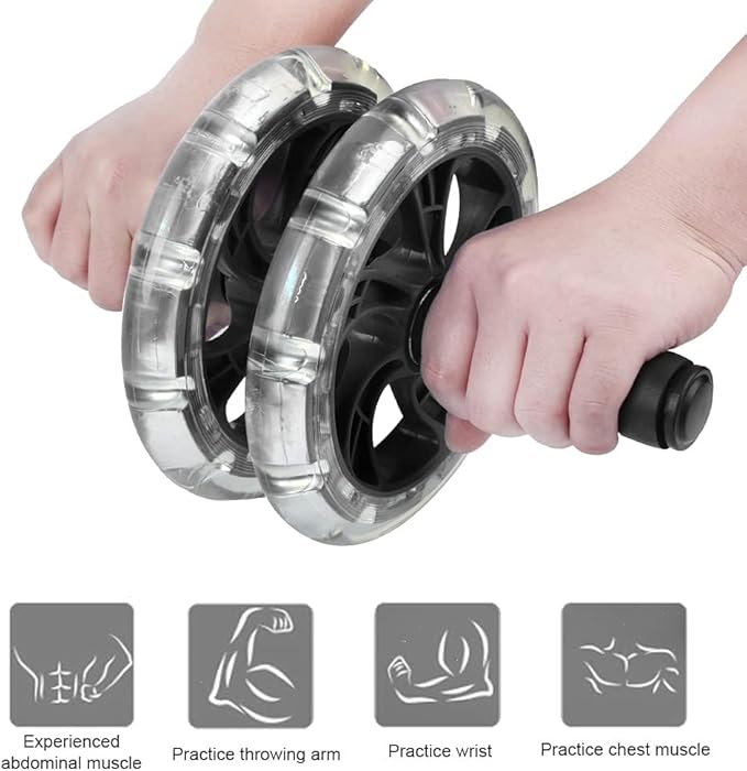 Ab Roller Wheel Fitness Roller Ab Exercise Wheels Kit Push-Up Bar - Home Gym Equipment for Men Women Core Strength Abdominal Exercise