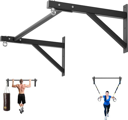 Pull Up Bar Wall Mounted, Heavy Duty 650 lbs Capacity Chin Up Bar, 48" Multi-Grip Strength Training Pull-up Bars, for Home Gym Garage/Backyard Total Body Workout, Ease Of Use Mounting