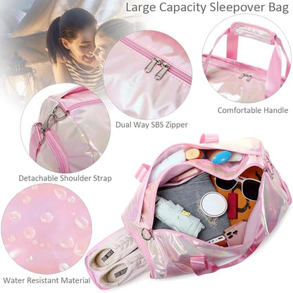 Dance Bag for Girls Sports Gym Duffle Bag with Shoes Compartment Wet Pocket Water Resistant Weekender Carry On Travel Bags for Teen Girls