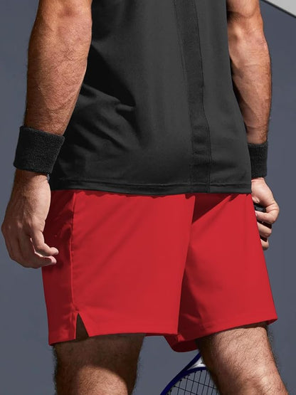 Aolesy Men's 2 in 1 Running Shorts 5" Workout Gym Athletic Shorts for Men Quick Dry Lightweight Training Shorts with Pockets
