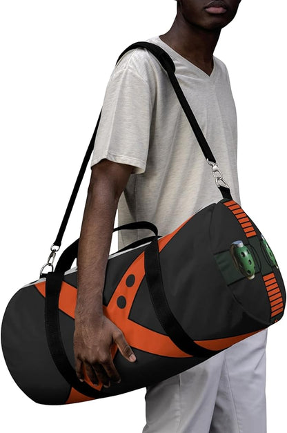 Anime Gym Bag for Women Men - Large Capacity Waterproof Workout Fitness Travel Sports Bags Fashion Street Camping ExpandaCLe Carry On Duffle Bag For Couple (Black Bakugo) PTY