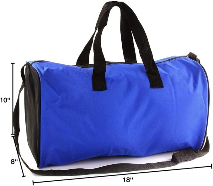 KishKesh Personalized Sport Duffel Bag – Ideal for Football Players, Gym, Travel, Training & Workout Essential for Male – Durable, Customizable Name & Text for Kids and Adults – Blue, 18" X 10" X 8"