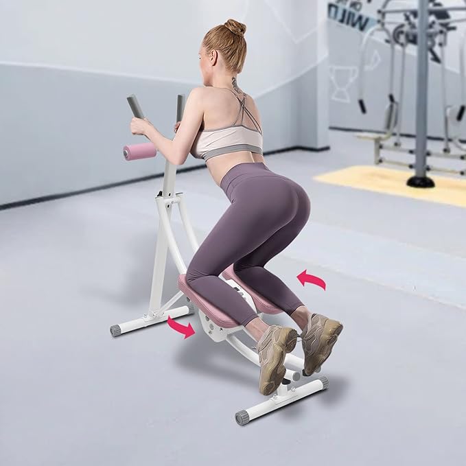 Foldable Ab Machine, Abdominal Exercise Equipment for Home Gym with 180° Rotation & 150kg Capacity - Core Trainer with LED Display for Women Men Teens
