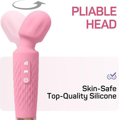 Personal Massager - 4H Max Runtime & Ultra-Quiet - Waterproof - 20 Modes 8 Speeds for Deep Tissue Back Massage, Post-Workout Recovery and Neck Muscle Relaxation（LX-Pink）