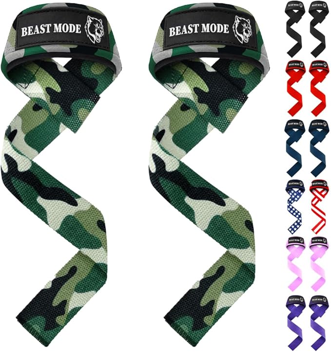 TECEUM Lifting Straps for Weightlifting Gym Strength Training - Wrist Straps with Neoprene Padded Cotton - Men & Women – Ideal for Powerlifting, Bodybuilding & Deadlifts