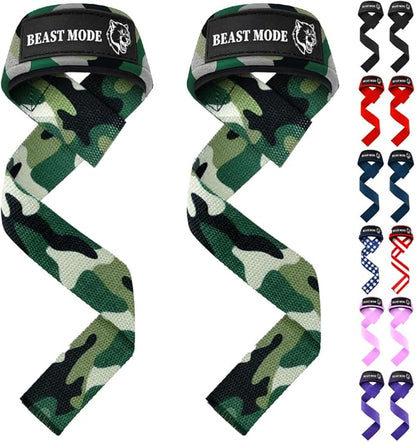 TECEUM Lifting Straps for Weightlifting Gym Strength Training - Wrist Straps with Neoprene Padded Cotton - Men & Women – Ideal for Powerlifting, Bodybuilding & Deadlifts