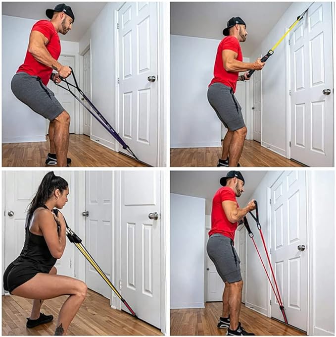 Door Anchor Resistance Bands, Fits in Any Door, Heavy Duty Door Strap Attachment Door Anchor Fitness Equipment Accessory for Home & Gym Training (2pcs)