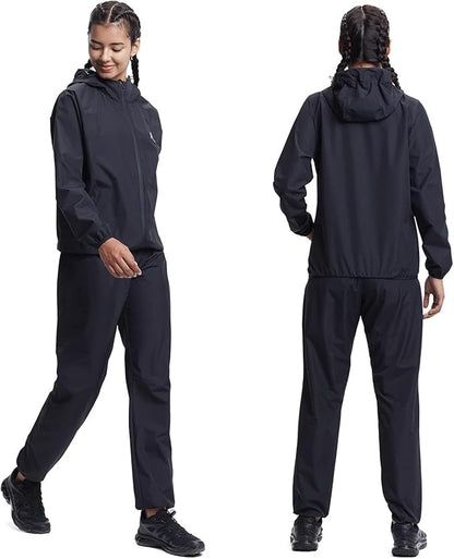 HOTSUIT Sauna Suit Women Machine Washable Sweat Sauna Jacket Pants Anti Rip Sweat Suits for Gym Workout