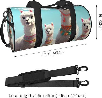 Sports Gym Bag for Women Men Travel Duffel Bag Tote Weekender Bag Carry on Overnight Bag for Travel Swimming Fitness Workout Sports Cute Llama Duffle Bag