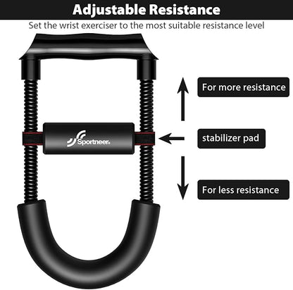 Sportneer Forearm Strengthener Forearm Wrist Strengthener Exerciser with Adjustable Tension for Improving Strength - Hand Developer Arm Grip Workout Strength Trainer Home Gym Workout Equipment for Starter and Pro