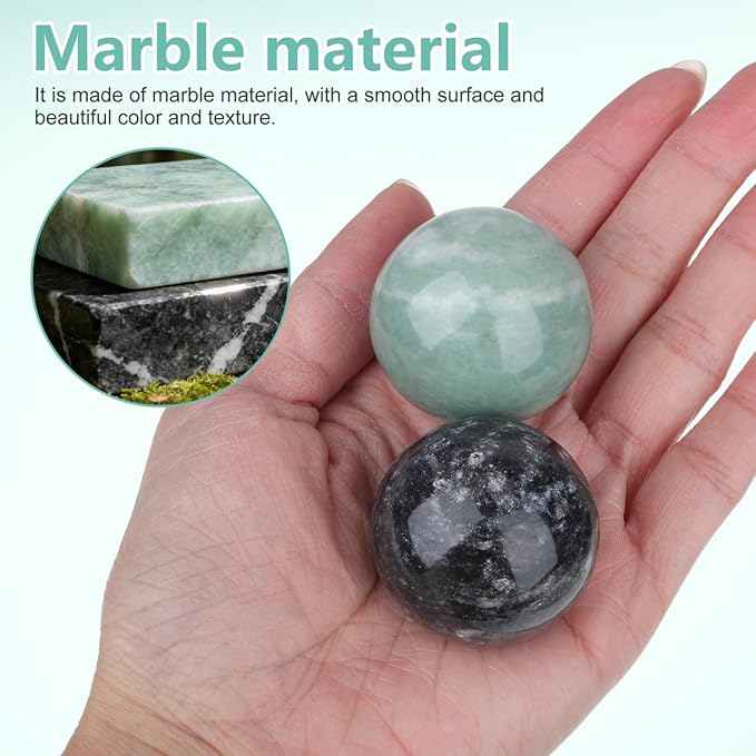 IMIKEYA Marble Baoding Balls Hand Massage Tool, Stone Exercise Balls for Hand Therapy, Yoga Stress Relief, Assorted Colors, 2 Sets (4 Balls)