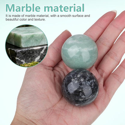 IMIKEYA Marble Baoding Balls Hand Massage Tool, Stone Exercise Balls for Hand Therapy, Yoga Stress Relief, Assorted Colors, 2 Sets (4 Balls)
