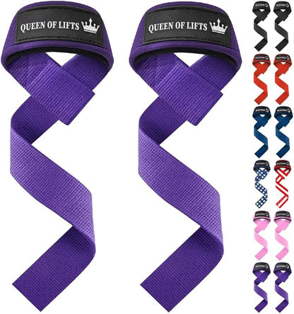 TECEUM Lifting Straps for Weightlifting Gym Strength Training - Wrist Straps with Neoprene Padded Cotton - Men & Women – Ideal for Powerlifting, Bodybuilding & Deadlifts