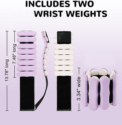 Wrist Ankle Weights for Women Men, Leg Arm Wrist Weights Bangles 1lb*2 2lb*2 Wearable Weights Pilates Weighted Bracelet for Strength Training Walking Swimming Yoga Physical Therapy